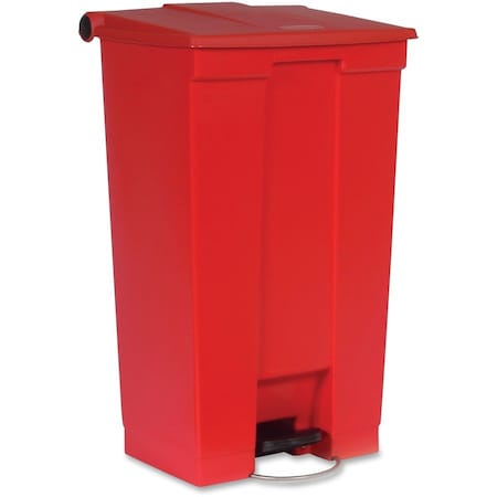 Rubbermaid Commercial Step-On Wastebasket, 23Gal, 19-3/4"x16-1/8"x32-1/2", Red RCP614600RED